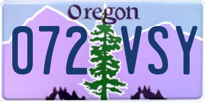OR license plate 072VSY