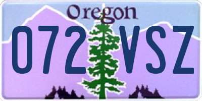 OR license plate 072VSZ