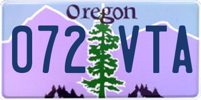OR license plate 072VTA