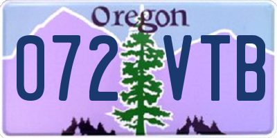 OR license plate 072VTB