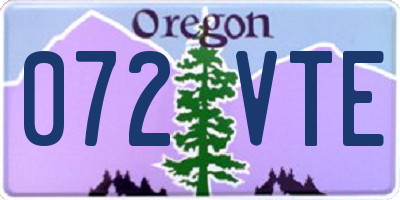 OR license plate 072VTE