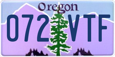 OR license plate 072VTF