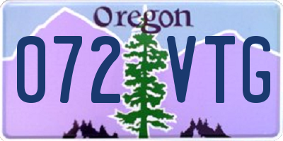 OR license plate 072VTG
