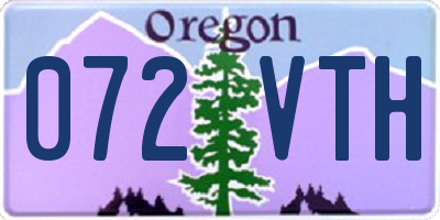 OR license plate 072VTH