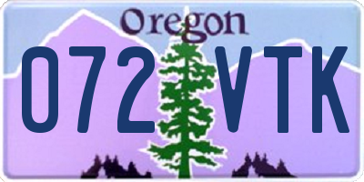 OR license plate 072VTK