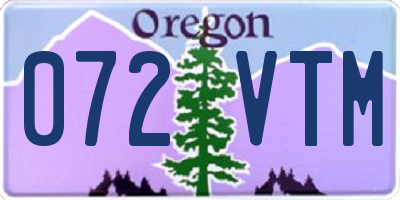 OR license plate 072VTM
