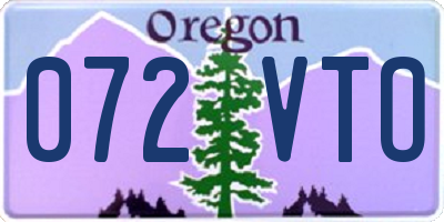 OR license plate 072VTO