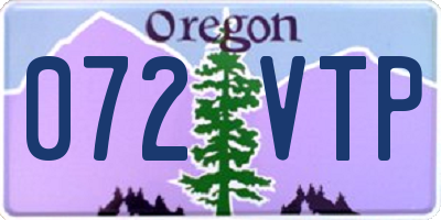 OR license plate 072VTP