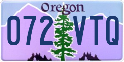 OR license plate 072VTQ