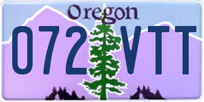 OR license plate 072VTT