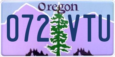 OR license plate 072VTU
