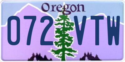 OR license plate 072VTW