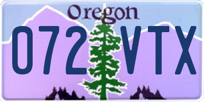 OR license plate 072VTX