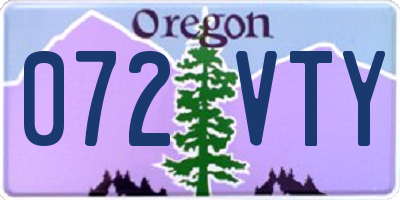 OR license plate 072VTY