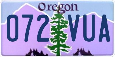 OR license plate 072VUA