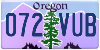 OR license plate 072VUB