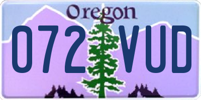 OR license plate 072VUD