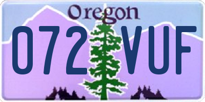 OR license plate 072VUF