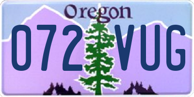OR license plate 072VUG