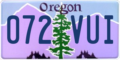 OR license plate 072VUI