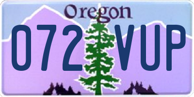 OR license plate 072VUP