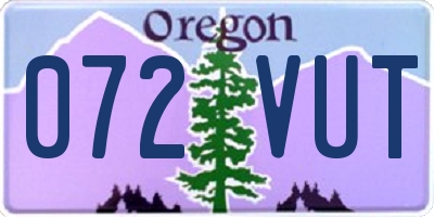 OR license plate 072VUT