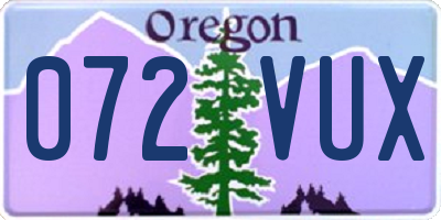 OR license plate 072VUX