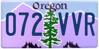OR license plate 072VVR