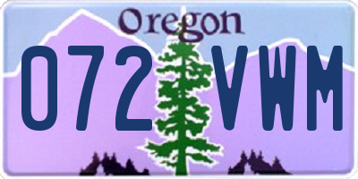 OR license plate 072VWM