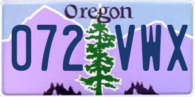 OR license plate 072VWX