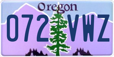 OR license plate 072VWZ