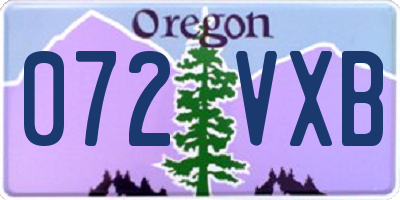 OR license plate 072VXB