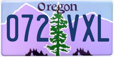 OR license plate 072VXL