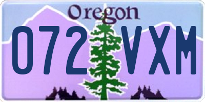 OR license plate 072VXM