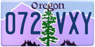 OR license plate 072VXY