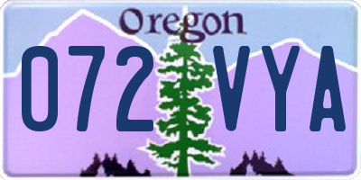 OR license plate 072VYA