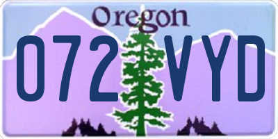 OR license plate 072VYD