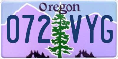 OR license plate 072VYG