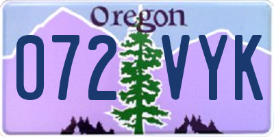OR license plate 072VYK