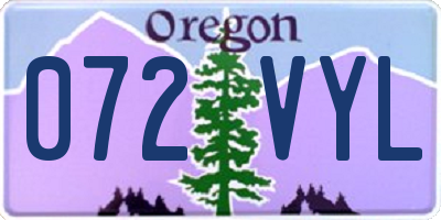 OR license plate 072VYL