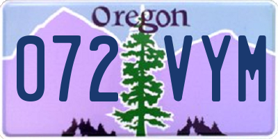 OR license plate 072VYM