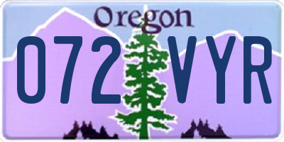 OR license plate 072VYR