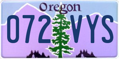 OR license plate 072VYS