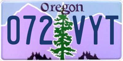 OR license plate 072VYT