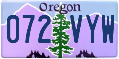 OR license plate 072VYW