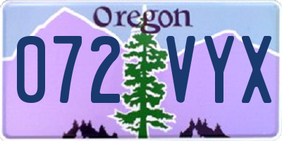 OR license plate 072VYX