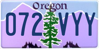 OR license plate 072VYY