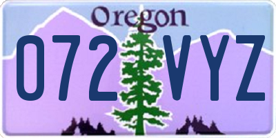 OR license plate 072VYZ
