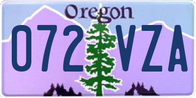 OR license plate 072VZA