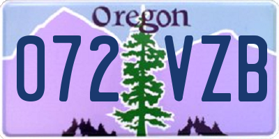 OR license plate 072VZB